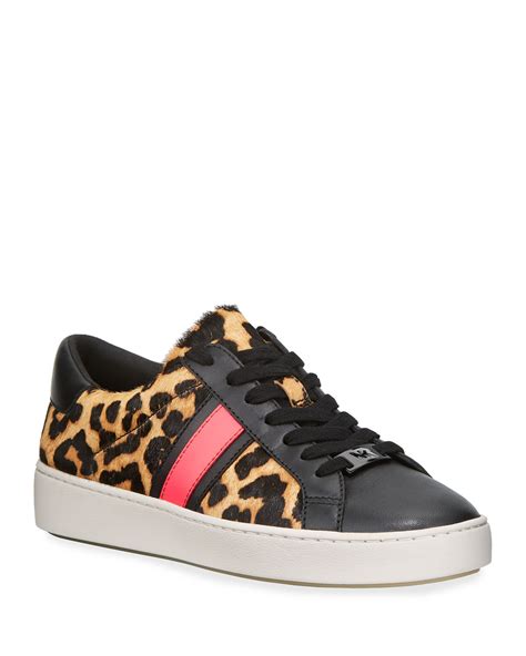 MICHAEL Michael Kors Irving Stripe Leopard Calf Hair Sneakers